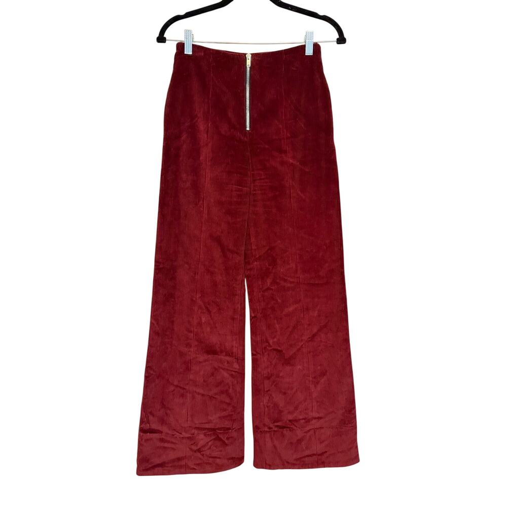 Mr. Larkin Wide Leg Corduroy Trousers XS Burgundy Barn Coat Cabincore Farm Girl